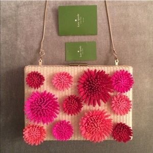Kate spade floral woven clutch